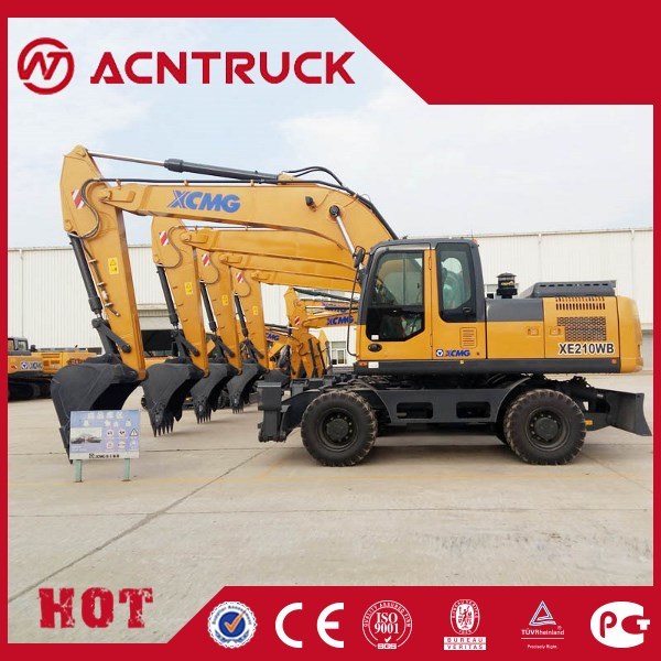 21ton 0.86m3 Wheel Excavator Xe210W with Hydraulic Break Hammer