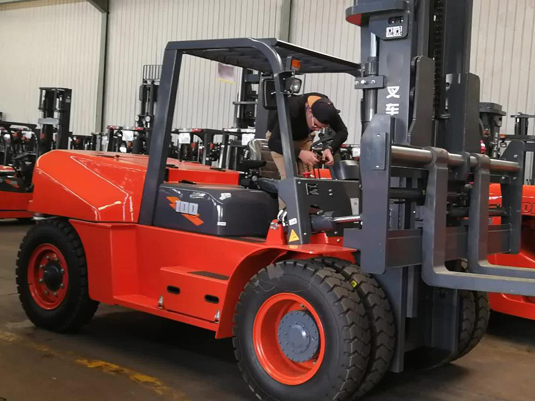 Chinese New 10ton Large Diesel Forklift LG100dt with Sideshift