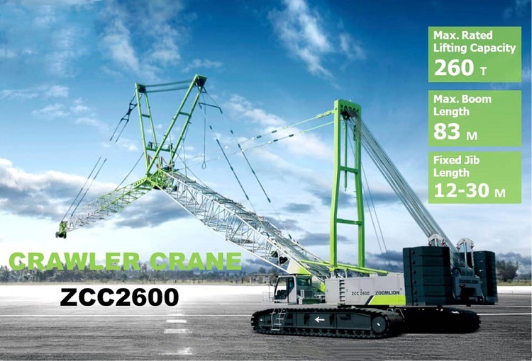Zoomlion 250 Ton 260 Ton Quy260 Hydraulic Dragline Crawler Crane
