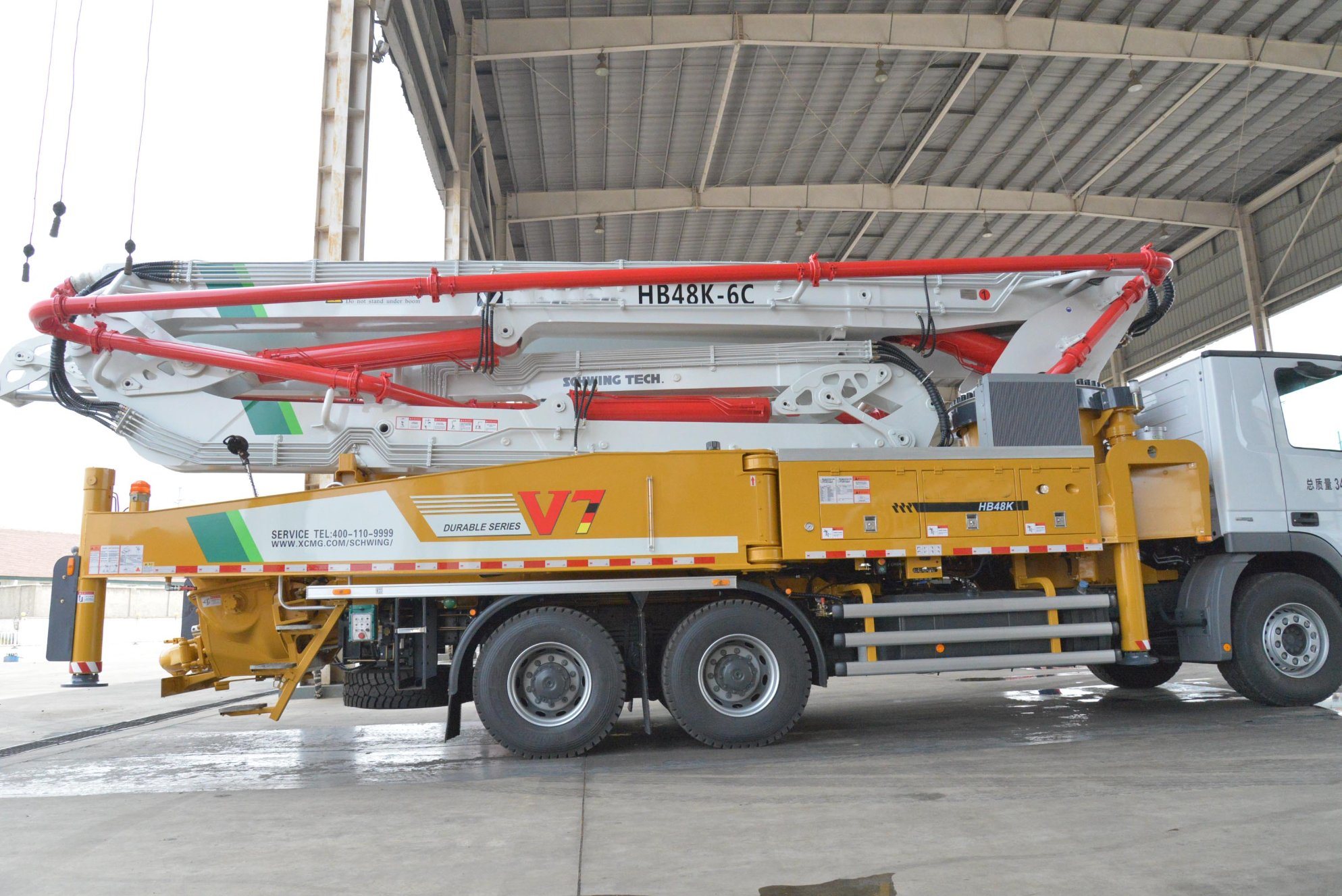 Hydraulic Mounted Trailer Mixer Concrete Pump 48m 6*4 Cement Concrete Pump Truck