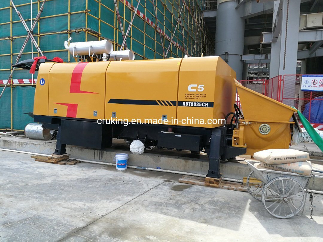 Concrete Machinery 70m3/H Mobile Trailer Pump Hbt6006A
