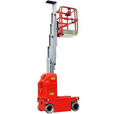 4m 6m 8m 10m Mobile Type Aluminum Alloy Hydraulic Single Mast One Man Aerial Work Platform Lift with Low Price