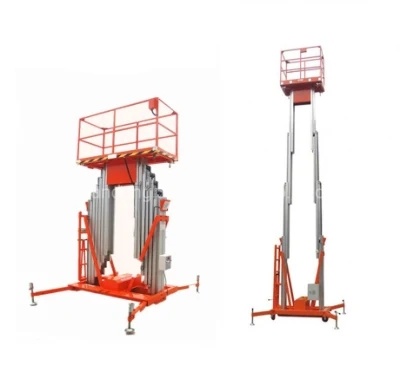 Full Electric Double Mast Aluminum Alloy Lifting Hydraulic Double Mast Platform