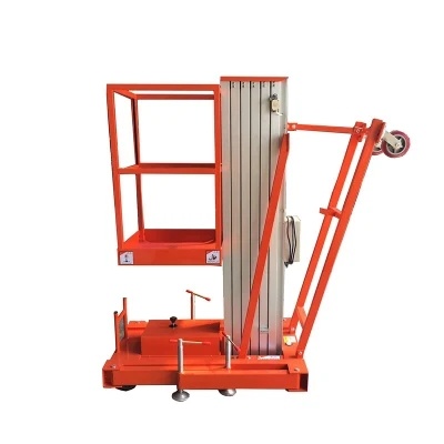 High End Quality Aluminum Aerial Work Platform Hydraulic Ladder Mobile Single Mast Lift