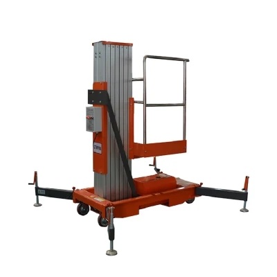 High Quality Aluminum Single Mast Lift Hydraulic Electric Single Manlift Aerial Work Platform