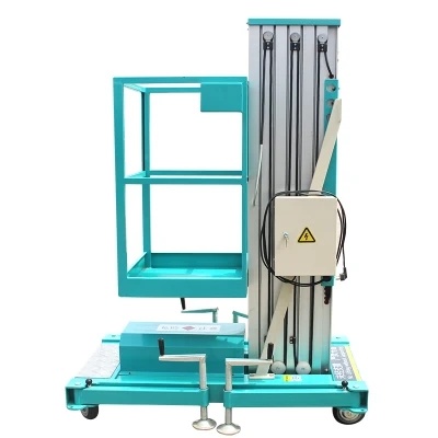 Hydraulic Single Mast Man Lift Aluminum Work Platform Portable Manlift Double Mast Man Lift