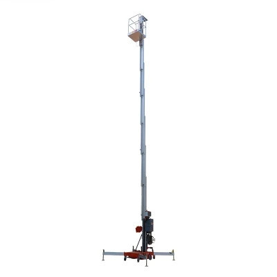 China 
                Elevação vertical hidráulica de mastro simples 6 m 7 m 9 m 10 m 12 m. Plataforma de trabalho de antena de liga de alumínio de 14 16 m 18 m 20 m.
             fornecedor