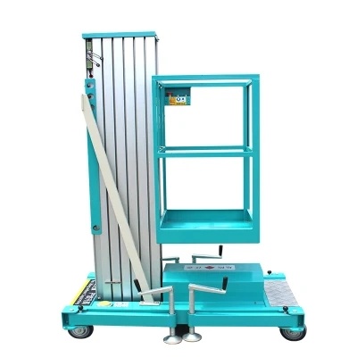 Manual Portable Electric Single Double Mast Aluminum Alloy Telescopic Man Lift for Sale