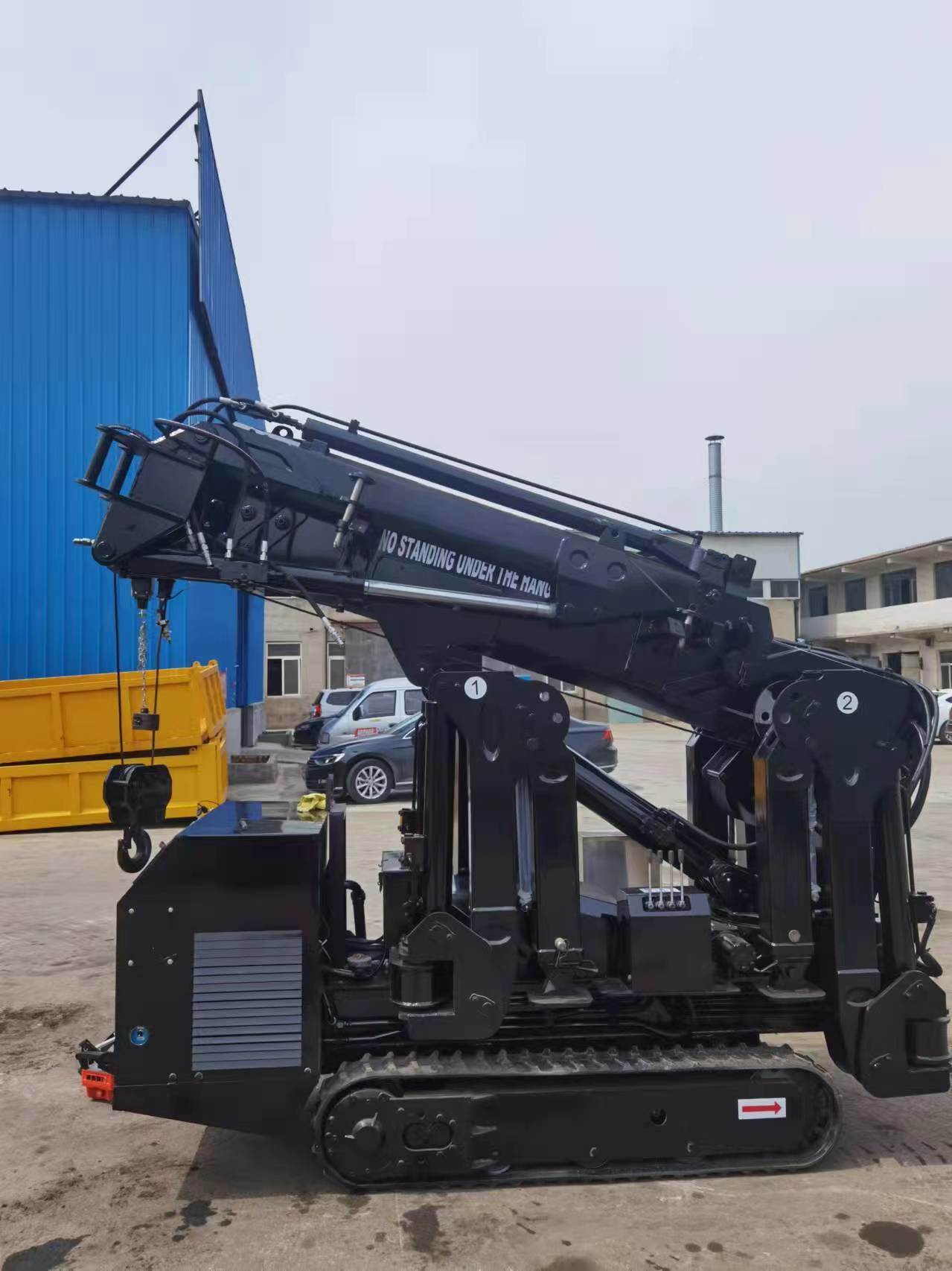1 Tonne 1.5 Tonne 2 Tonne 3 Tonne 5 Tonne Compact Easy to Operate Mini Spider Crane Short Outriggers Lifting at 90 Degrees
