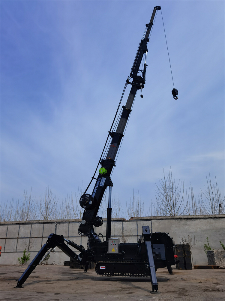 
                1 Tonne 3 Tonne 5 Tonne Compact Easy to Operate Mini Spider Crane Short Outriggers Lifting at 90 Degrees
            