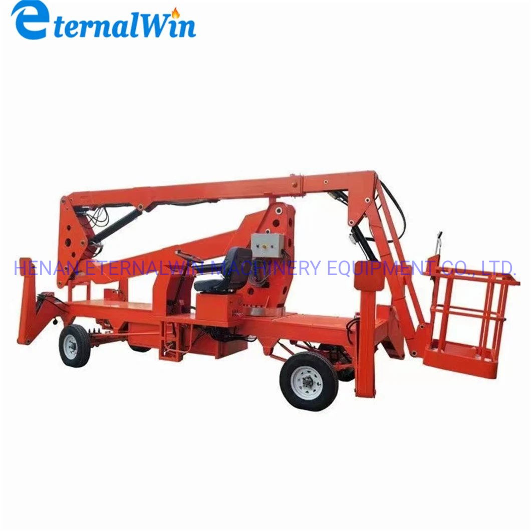 10m 12m 14m 16m Self-Propelled Hydraulic Battery Power Boom Lifter /CE Certified Toweable Hydraulic Lift Articulated Platform Boom Man Lifter