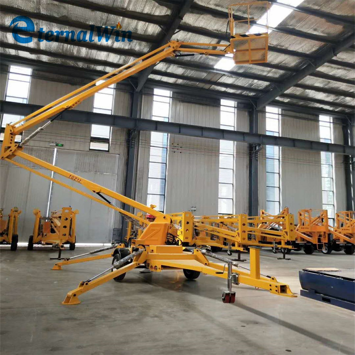 10m- 18m Aerial Work Platform Towable Articulated Boom Lift with Diesel Electric Battery Power