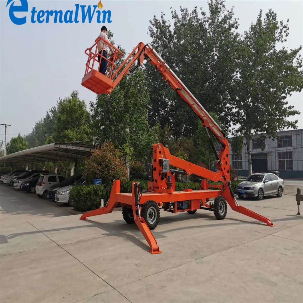 10m-20m Insulating Hydraulic Towable Telescopic Boom Lift Crane Platform Articulated Boom Man Lifter