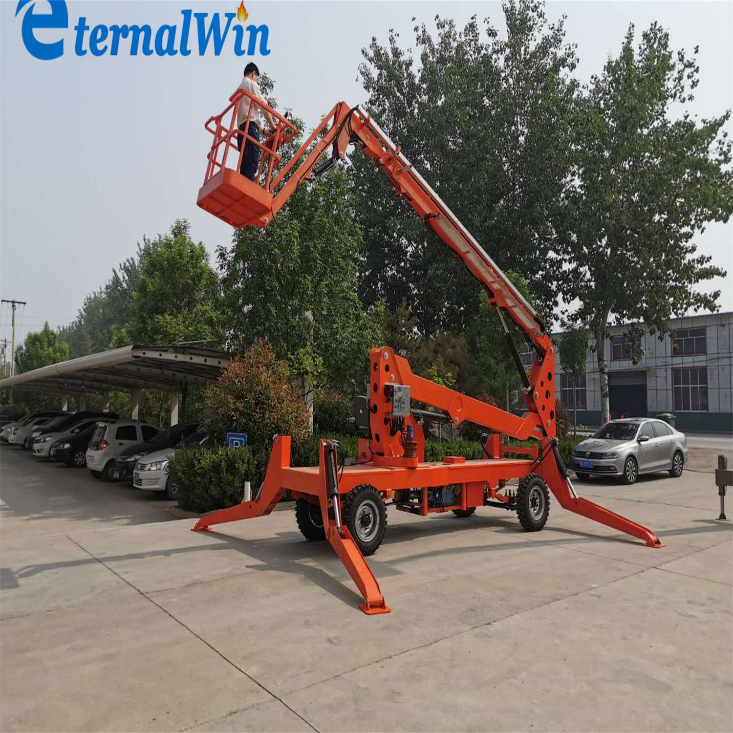 10m- 45m Aerial Work Platform Towable Articulated Boom Lift with Diesel Electric Battery Power