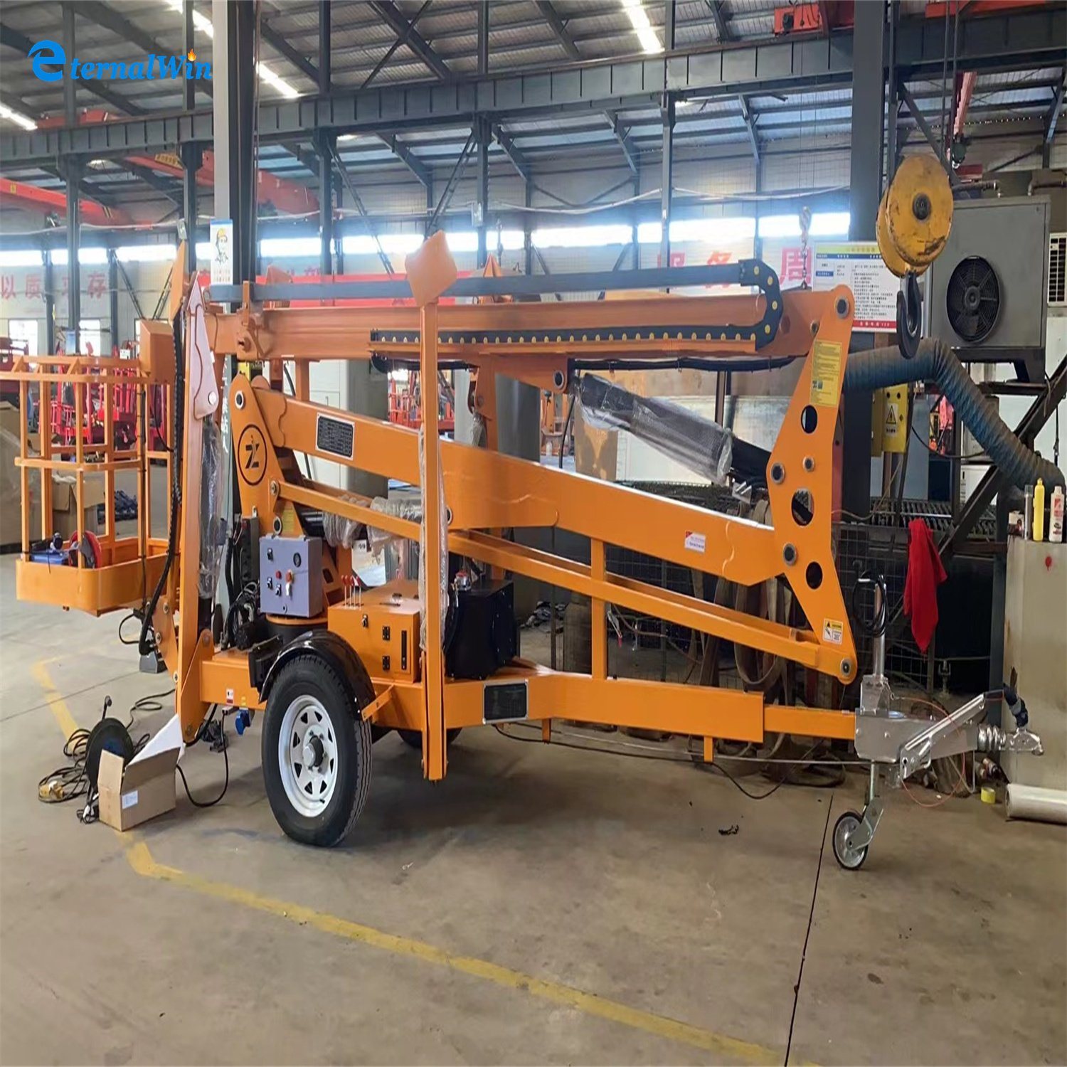16m Electric Trailer Mounted Articulated Spider Boom Lift Cherry Picker