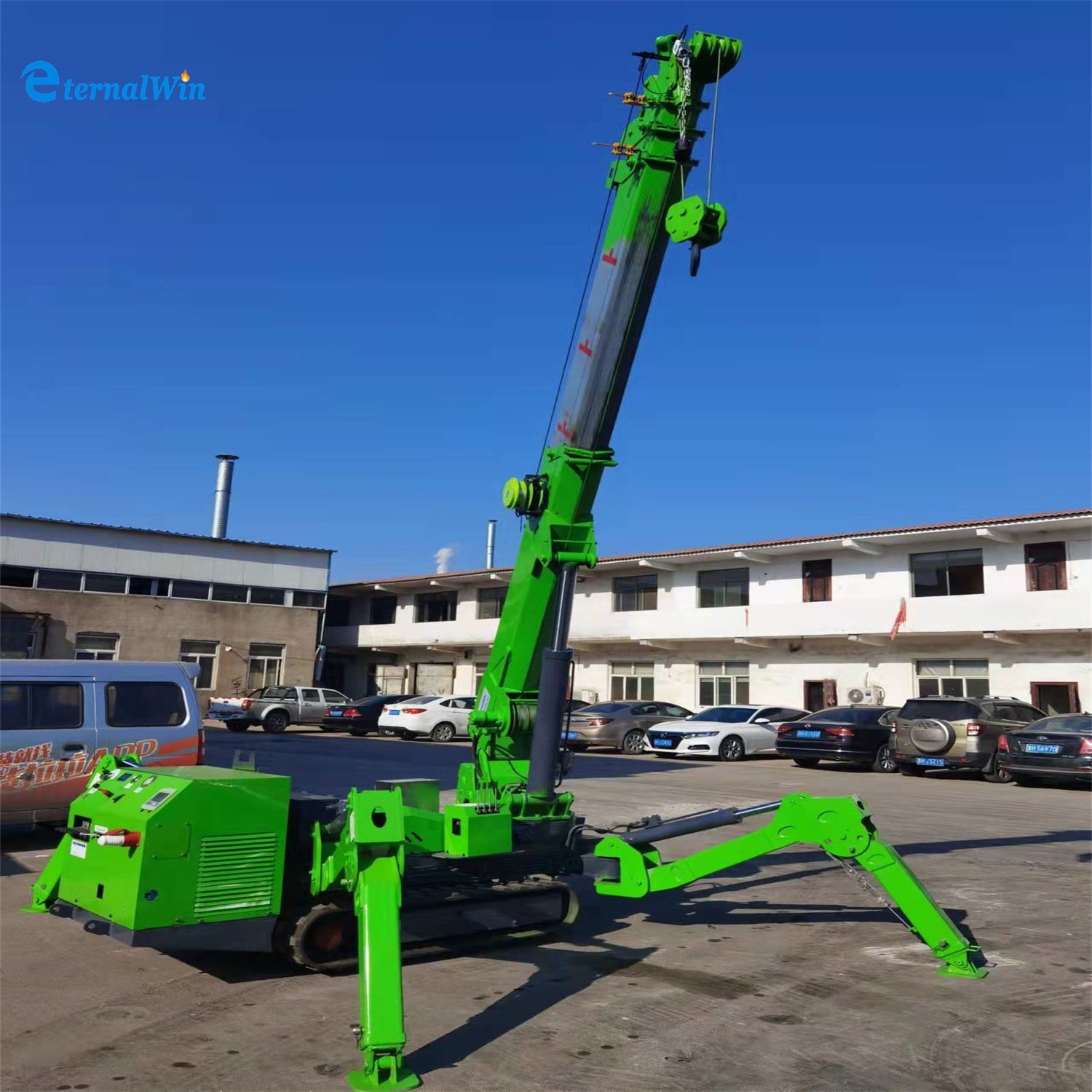 1ton3ton5ton8ton10ton12ton Small Mini Spider Crane Crawler Crane Crab Crane Spyder Crane for Using Narrow Space Room with Glass Sucker and Basket and Fly Jib