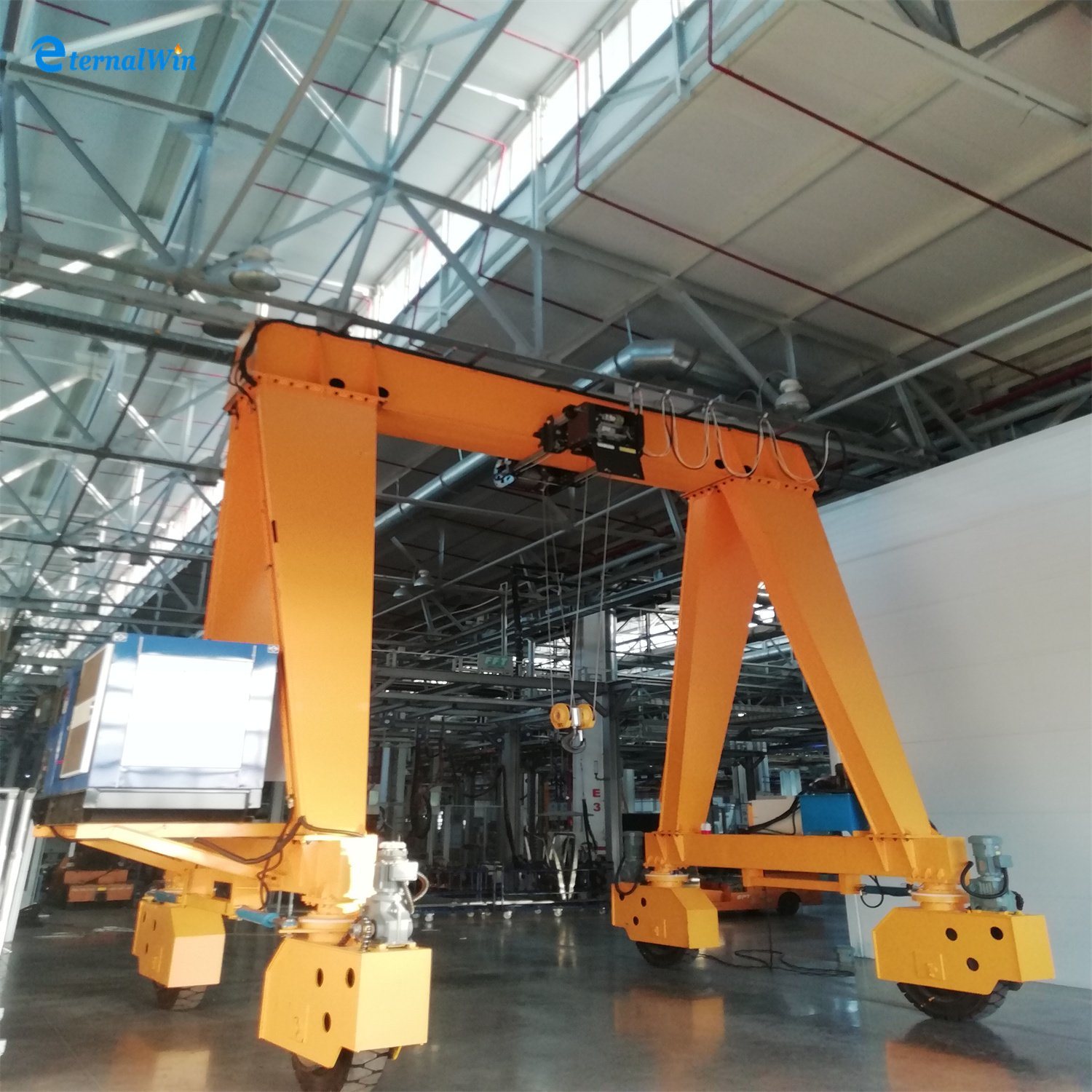 20t Beam Mounted Travelling Movable Indoor Outdoor Warehouse Electric Hoist Single Girder Hook Gantry Crane with Trolley Wheel