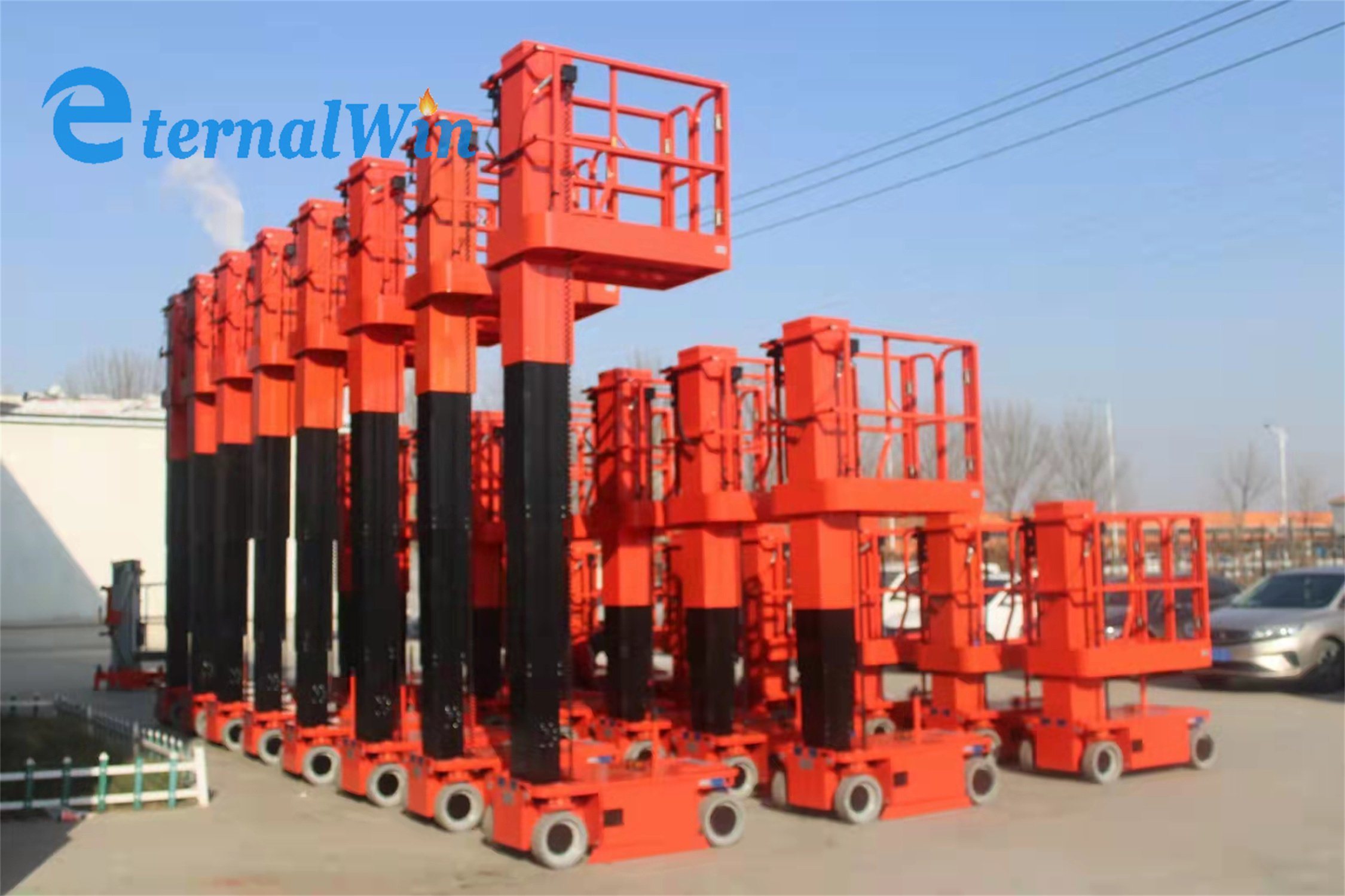 227kg Capacity Electric Aerial Work Platform Self Propelled Vertical Mast Lift Self-Propelled Vertical Boom Lift Platform