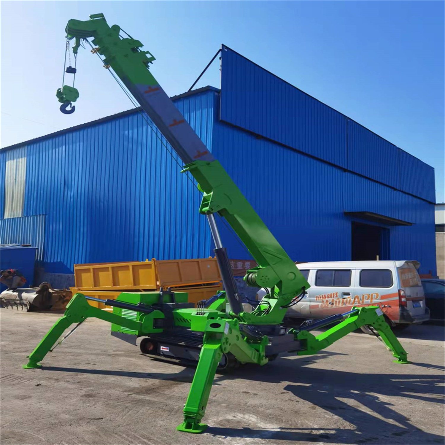 3 Ton Boom Telescopic Mini Crane Mobile Crawler Crane Small Lifting Hydraulic Spider Crane for Sale