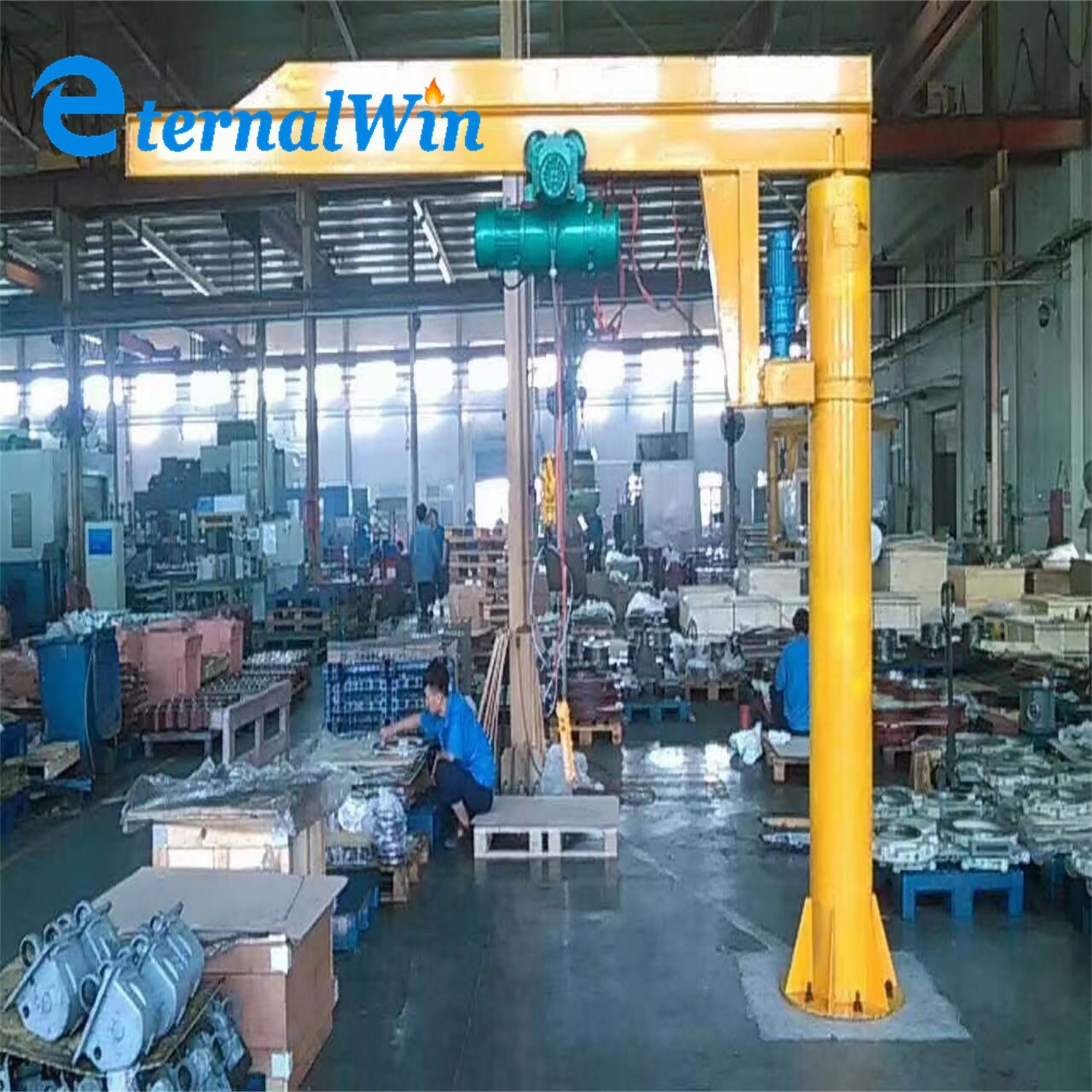 360 Degree Electric Jib Crane Pillar Column Mounted Jib Crane with Design Calculation for Sale