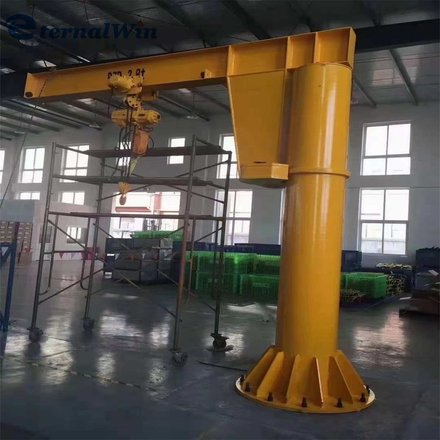 
                360 Degree Rotate Swing Pillar Jib Crane Column Crane with Electric Hoist
            
