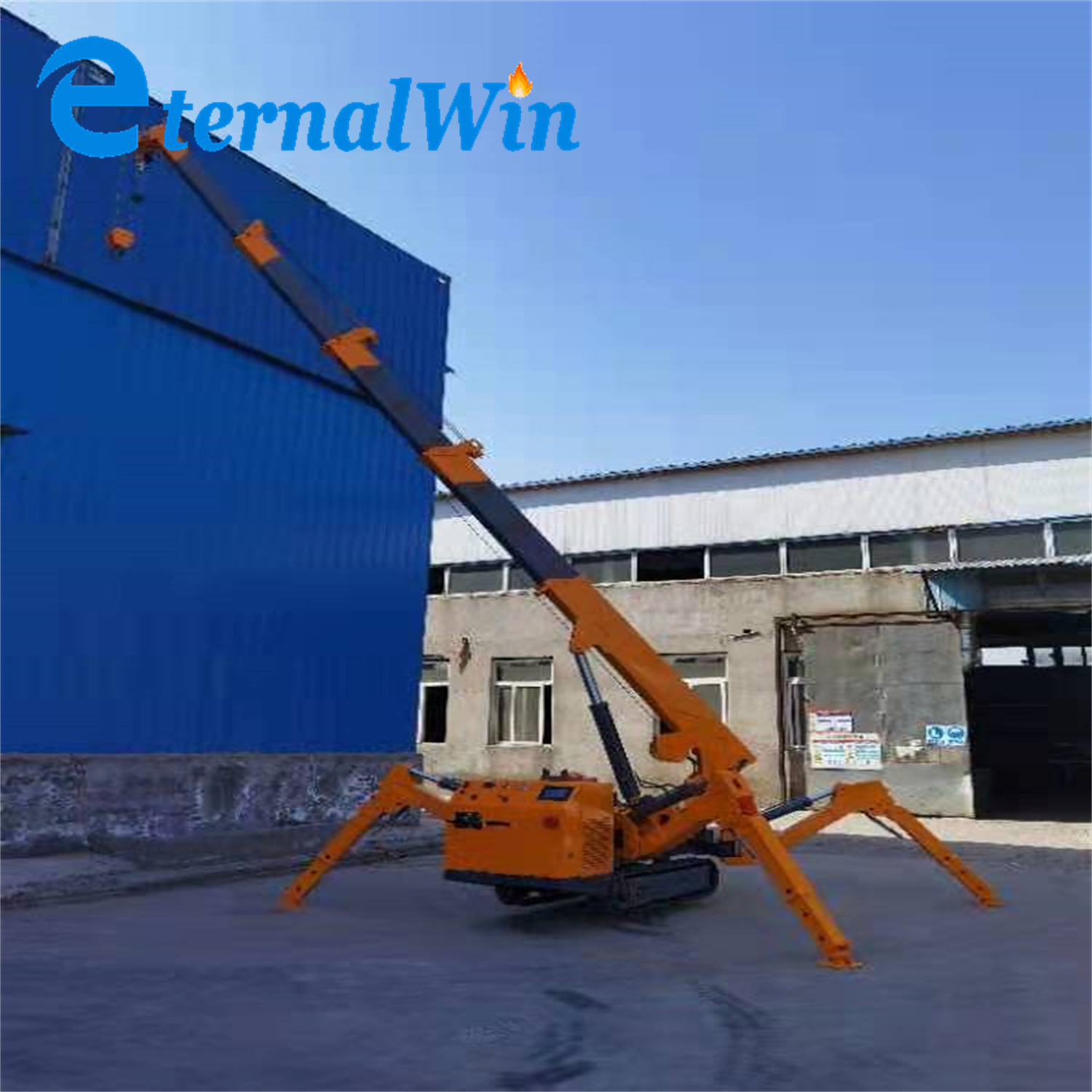 
                3ton, 5ton und 8ton Spider Crawler Crane Teleskopausleger Selbstfahrender Crawler Crane mit Fernbedienung, man Basket und Fly Jib für das Heben von Glas
            