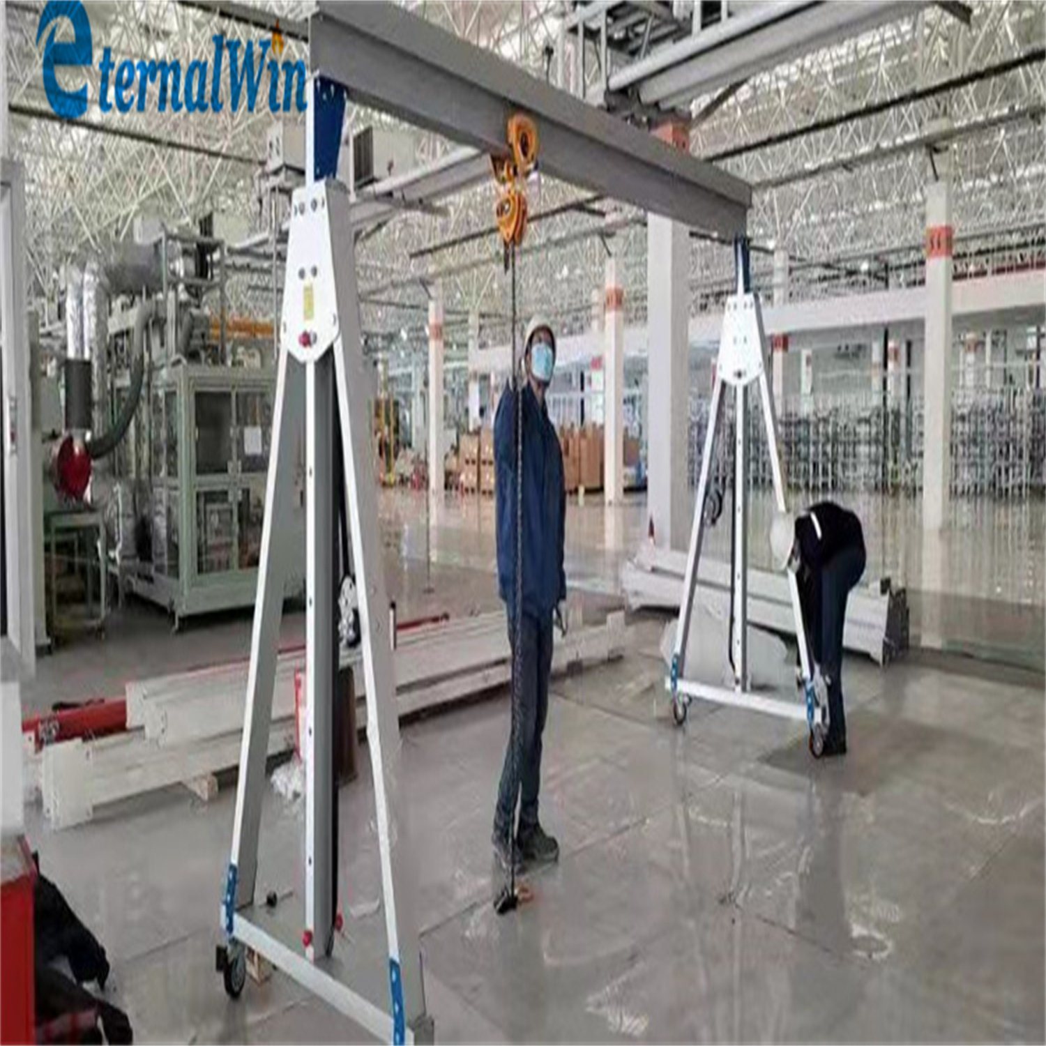 China 
                4 Räder Mini-Werkstatt Indoor Mining Tragbare Aluminium Gantry Kran
             Lieferant