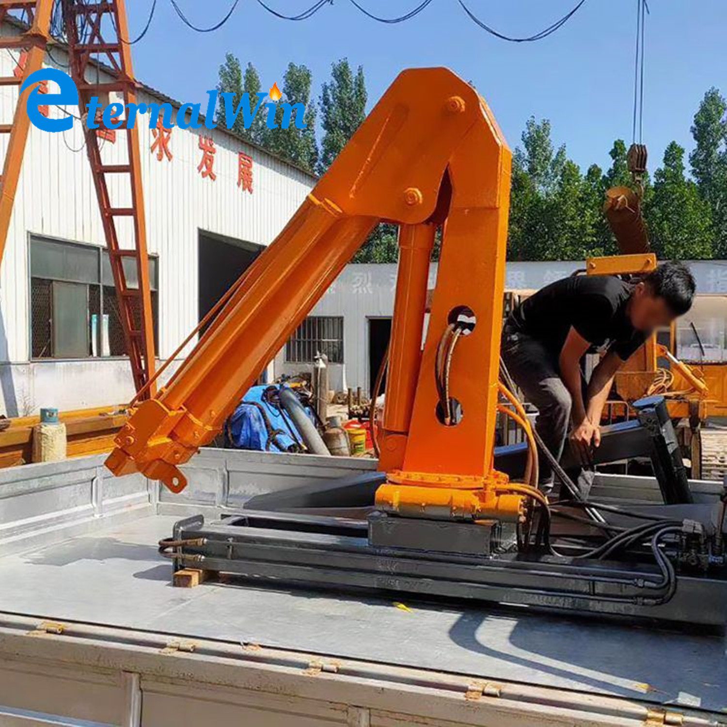 5 Ton Hydraulic Knuckle Boom Small Deck Marine Crane for Sale