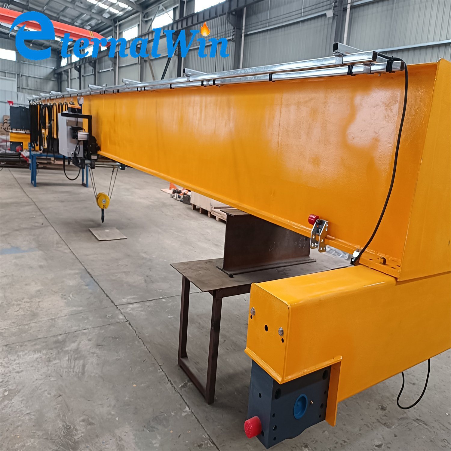 
                50 Tons Europe Style Container Overhead Crane Electric Hoist Winch Trolley European Type Double Beam Bridge Crane with Steel Light Rail Beam System
            