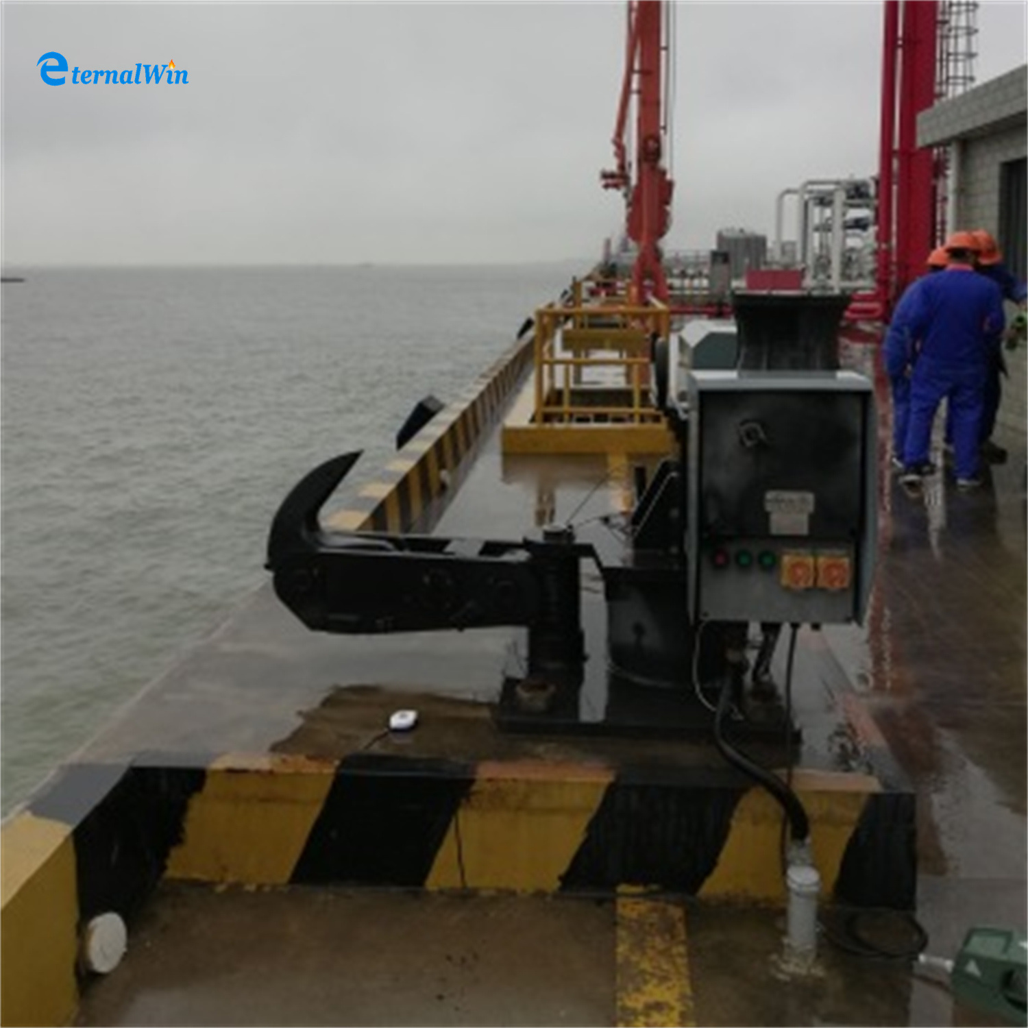 50kn Pneumatic Capston Windlass Marine Towing Equipmemt Harbor Dock Mooring Anchor Quick Release Triple Towing Hook