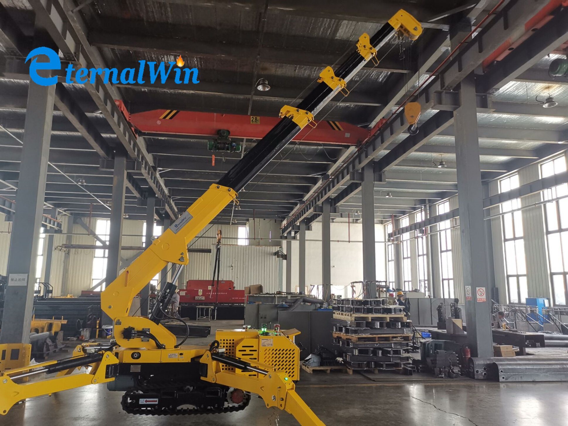 5t Foldable Crawler Crane Telescopic Boom Spider Crane Extended with Fly Jib