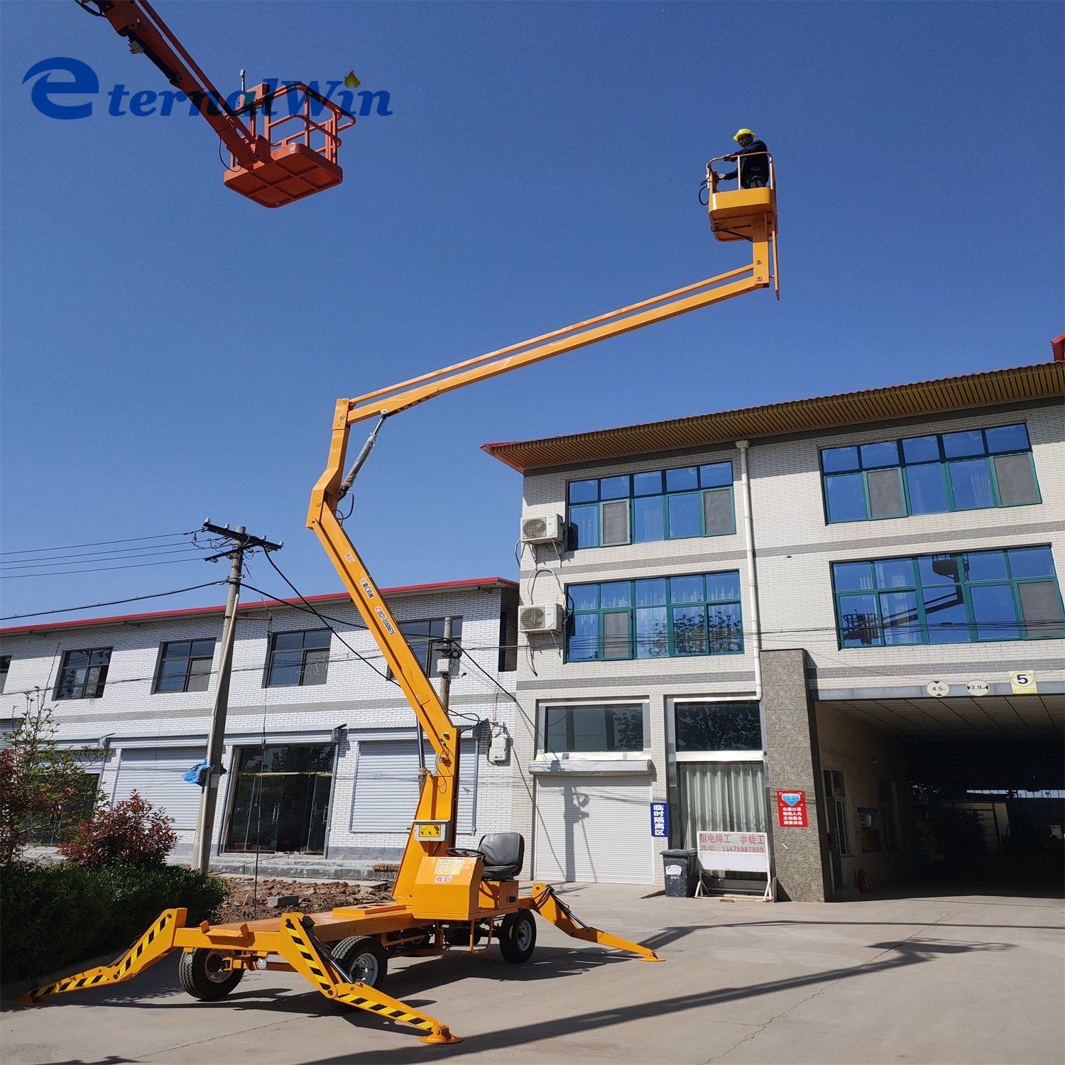 8 -20 Meter Towable Diesel Engine Trailer Spider Boom Lift for Sale