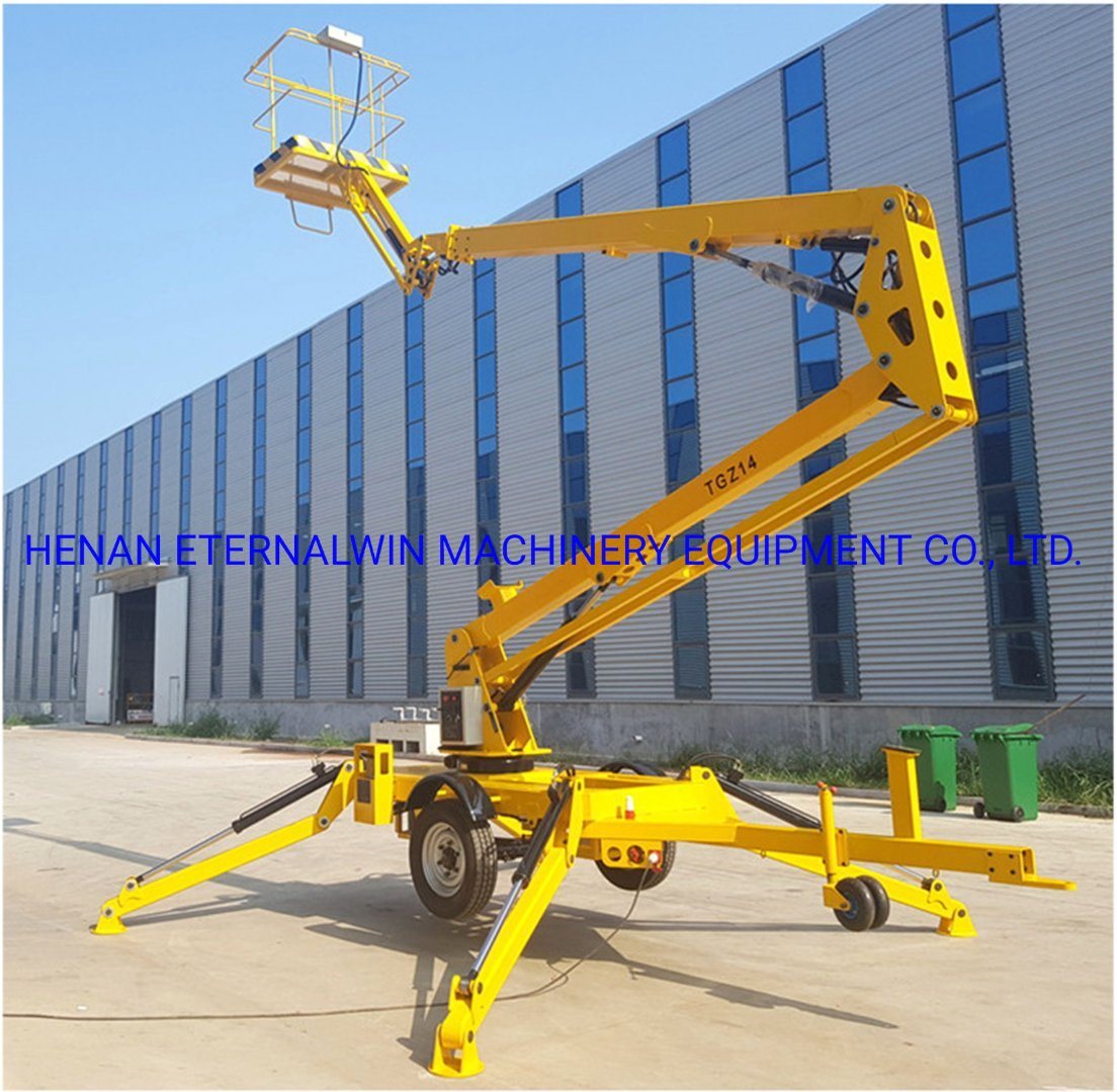 8~20m Towable Electric Adjustable Self Propelled Articulating Boom Lift Man Lift Aerial Work Platform