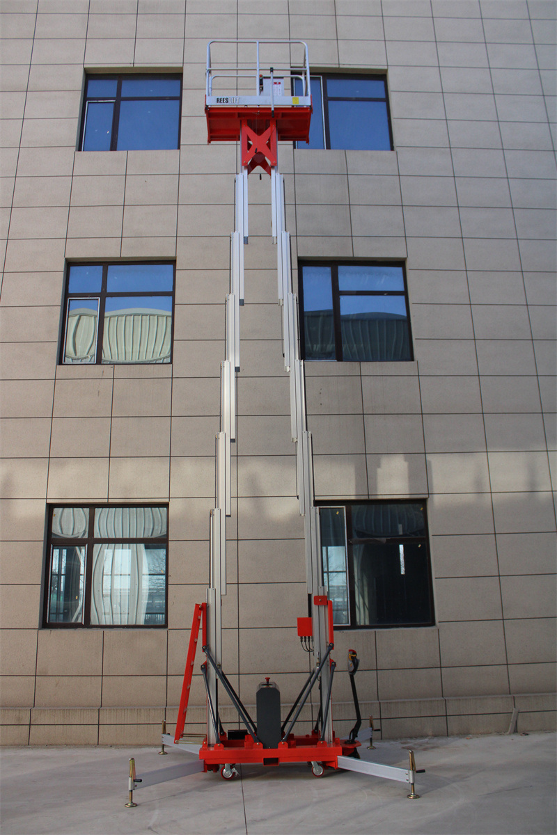 Aluminium Alloy Lifting Platform AC Powered Hydraulic Lifting Aluminum Alloy Single Mast Man Lift