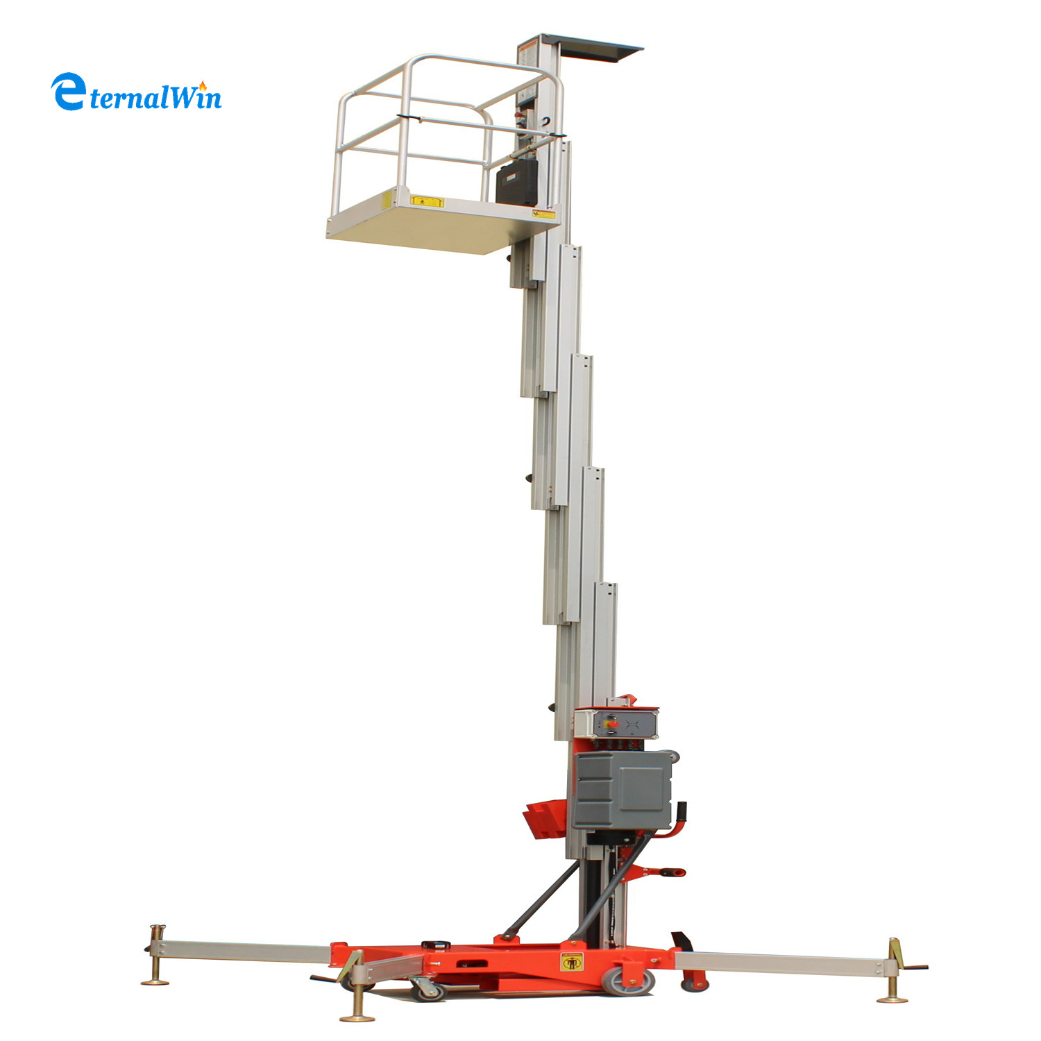 Amwp2100 Self Propelled Powered Vertical Lift 7.5m 9m Aluminum Alloy Double Masts Aerial Work Lifting Platform