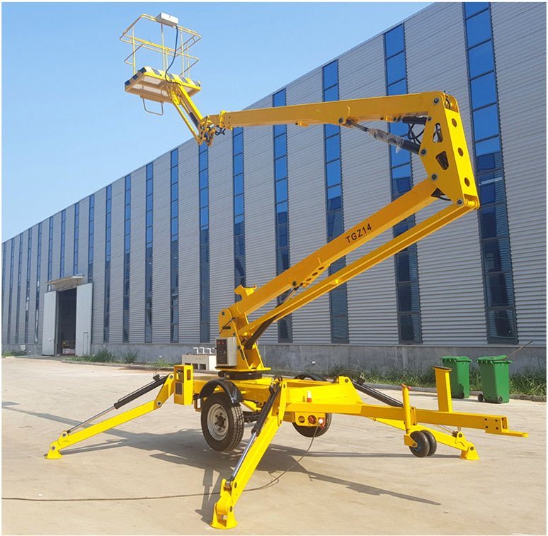 Articulating Boom Lift Mobile Trailer Mounted Cherry Picker Folding Arm Lifts Spider Boom Lifting for Sale Hydraulic Articulated Boom Lift