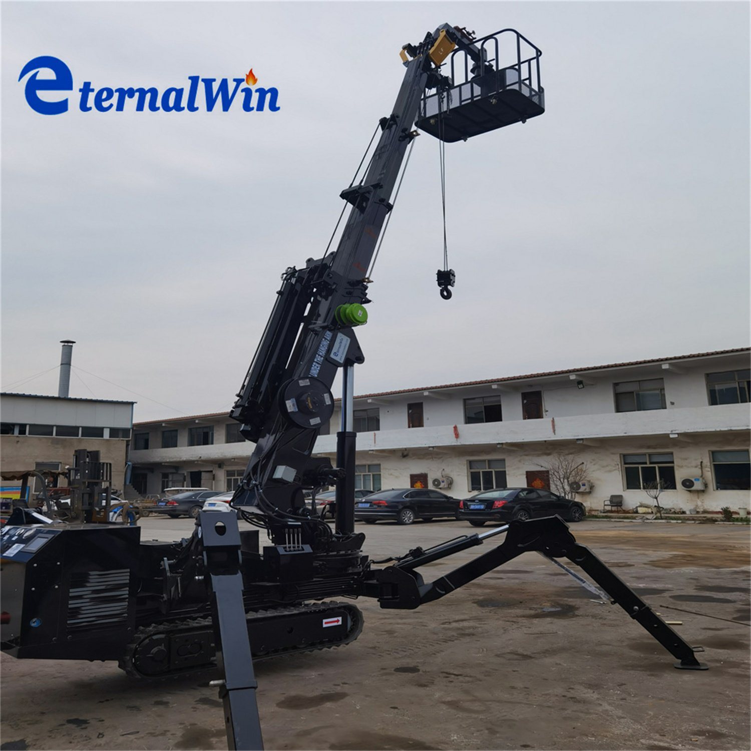 Black Spider Crane Diesel Electric Dual Power with Basket