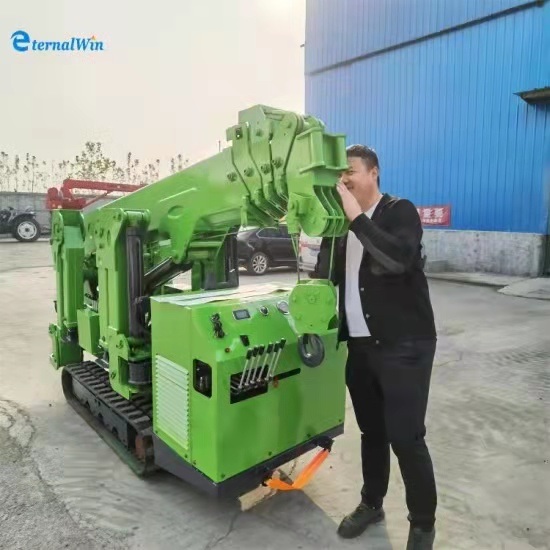 China Crane Manufacturer 3ton 5ton 8ton Green Electric Spider Crane with Telescope Boom for America