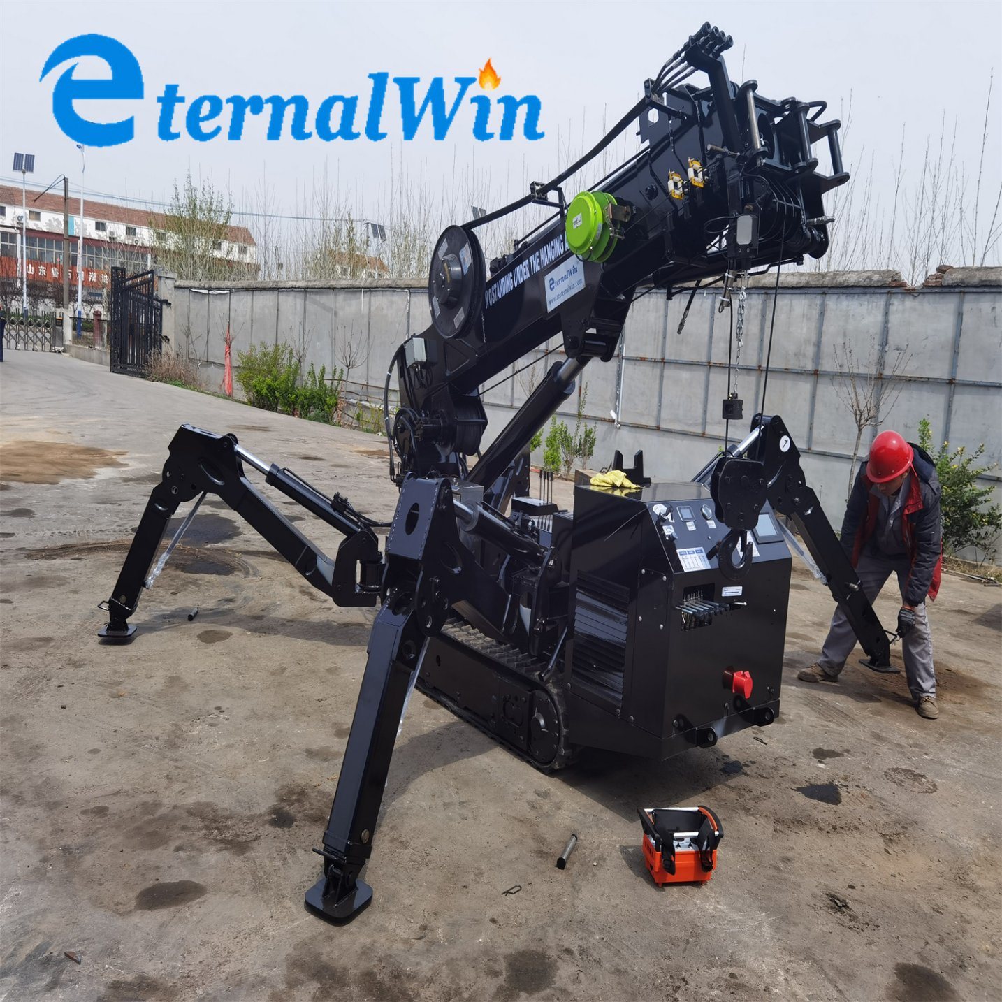 China Hydraulic Crane Supplier 8ton Mini Crawler Spider Crane for Glass Lift