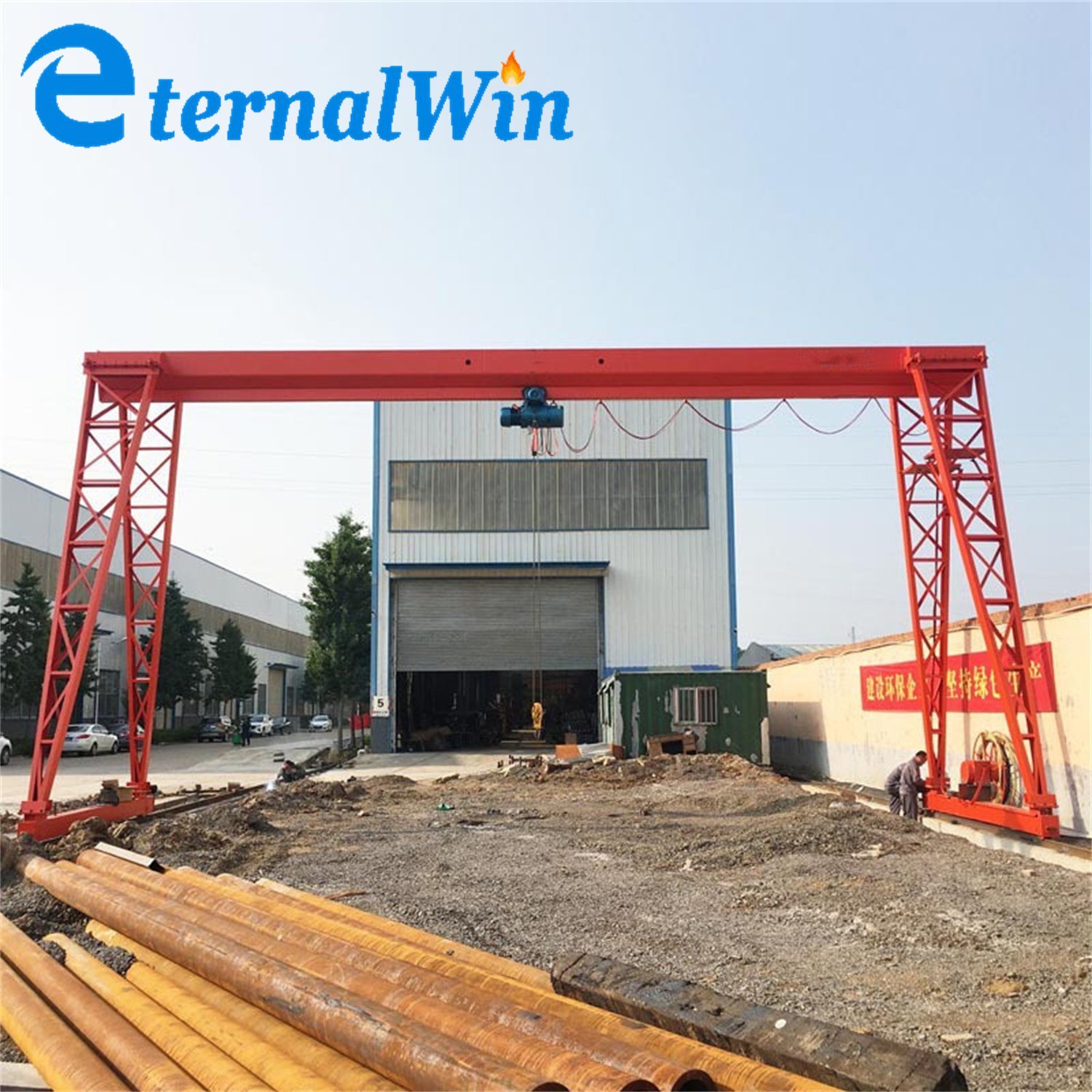 China Warehouse Lifting 20t Mobile Box Model Electric Single Girder Beam Gantry Crane