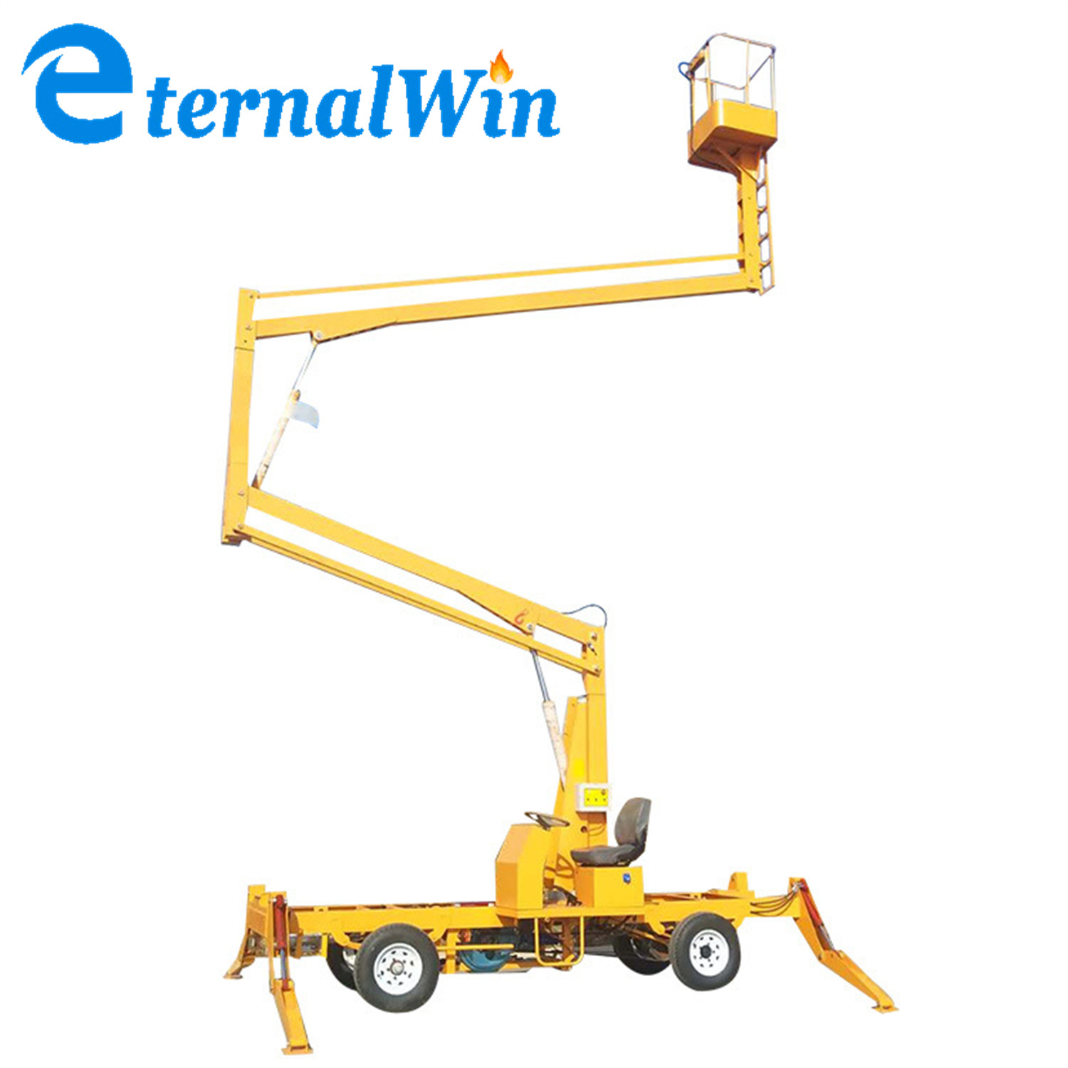 China 
                Constructie Cherry Picker Man-giek hydraulische hefmachine getrokken knikgestuurde Lifter
             leverancier