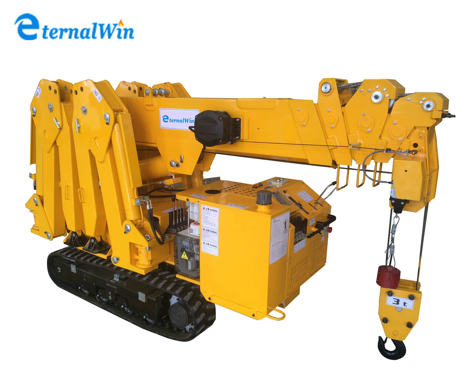 Construction Lifting Equipment Yellow Kb3.0 Kb5.0 Mini Crane 3ton 5ton Mobile Crawler Crane Small Hydraulic Spider Crane for Narrow Space