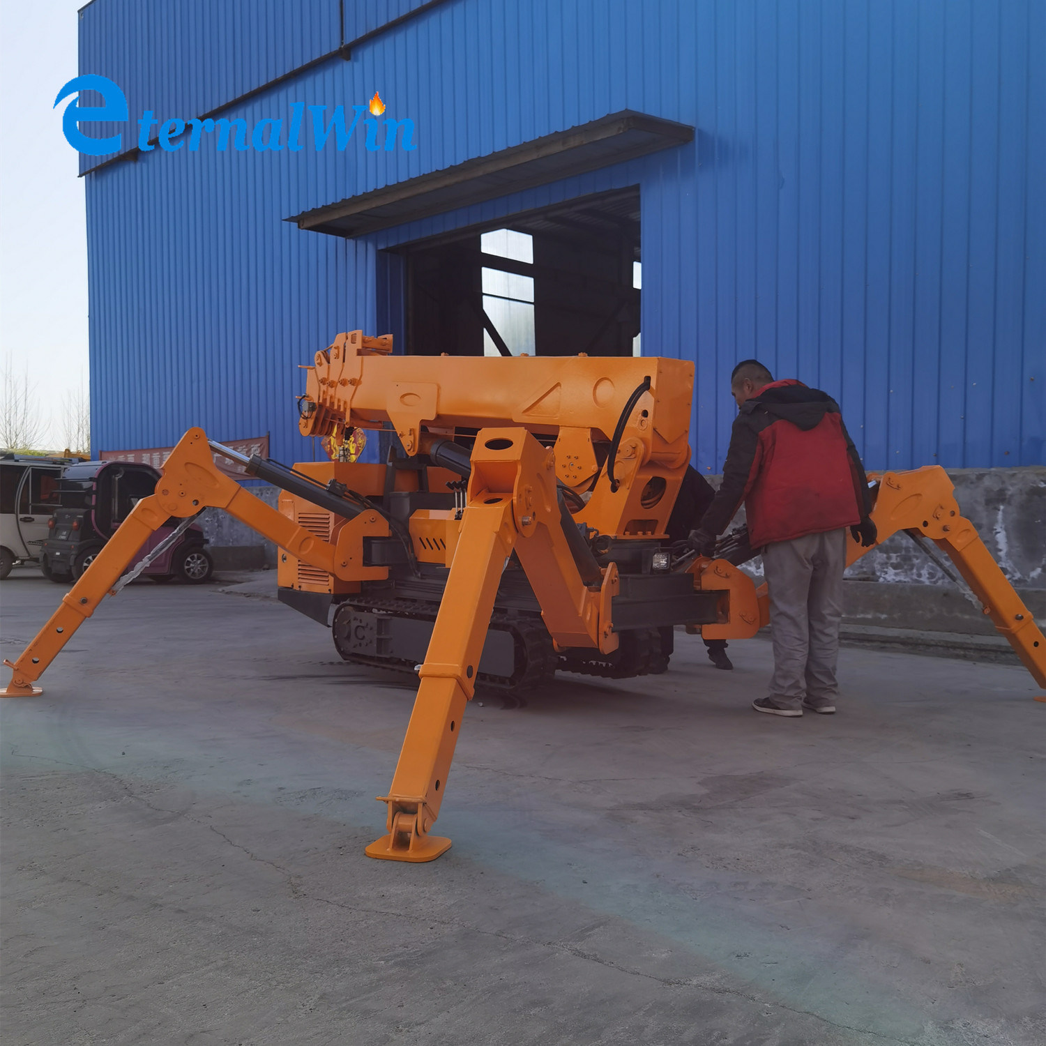 
                Diesel-Motor Teleskop Boom Mini 3 Ton Spider Crawler Crane
            