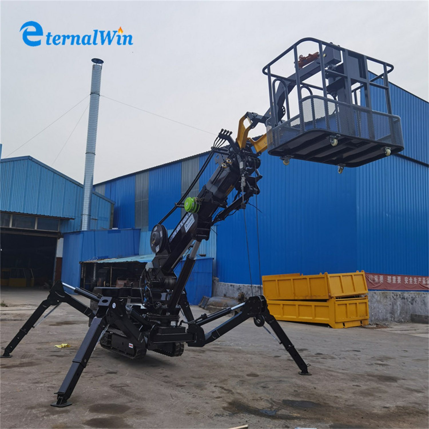 
                Discount Preis Schwarz Farbe 5 Ton Crawler Typ Spider Crane Mit Korb
            