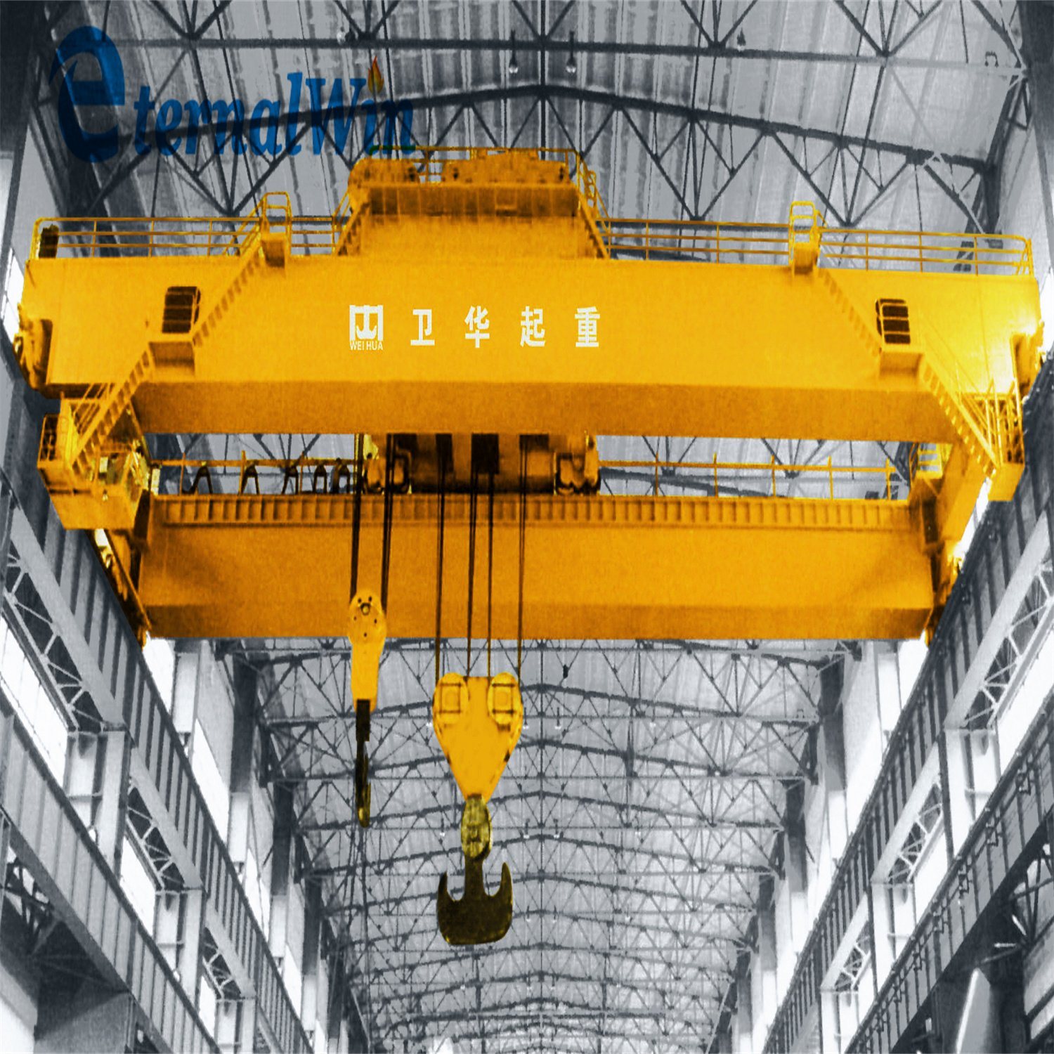 Double Girder Crane 30 Ton with Trolley or Electric Winch Double Beam Workshop Electric Bridge Crane
