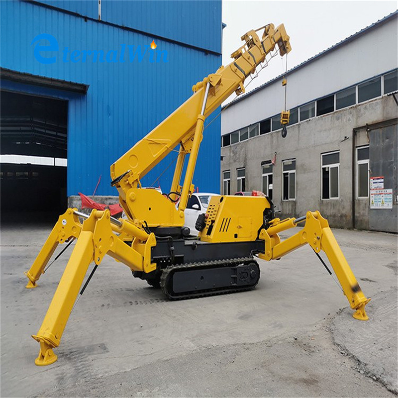 Easy Operation Hot Sale 3ton Double Power Mini Spider Crane Electric Spider Crane with Rubber Crawler