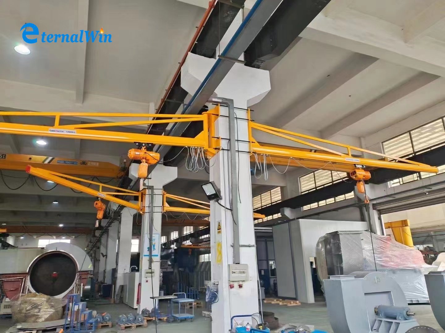 Electric Motors 1.5 Ton Column Portable Travelling Wall Mounted Mobile 5 Ton Jib Crane with Wheels and CE Certificate