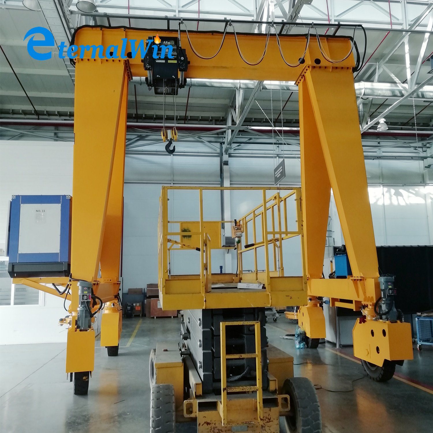 Europe Hotsale Tyre Type Wire Rope Electric Hoist 5t 10t 15t 20t Single Beam Girder Gantry Crane with CE Certificate