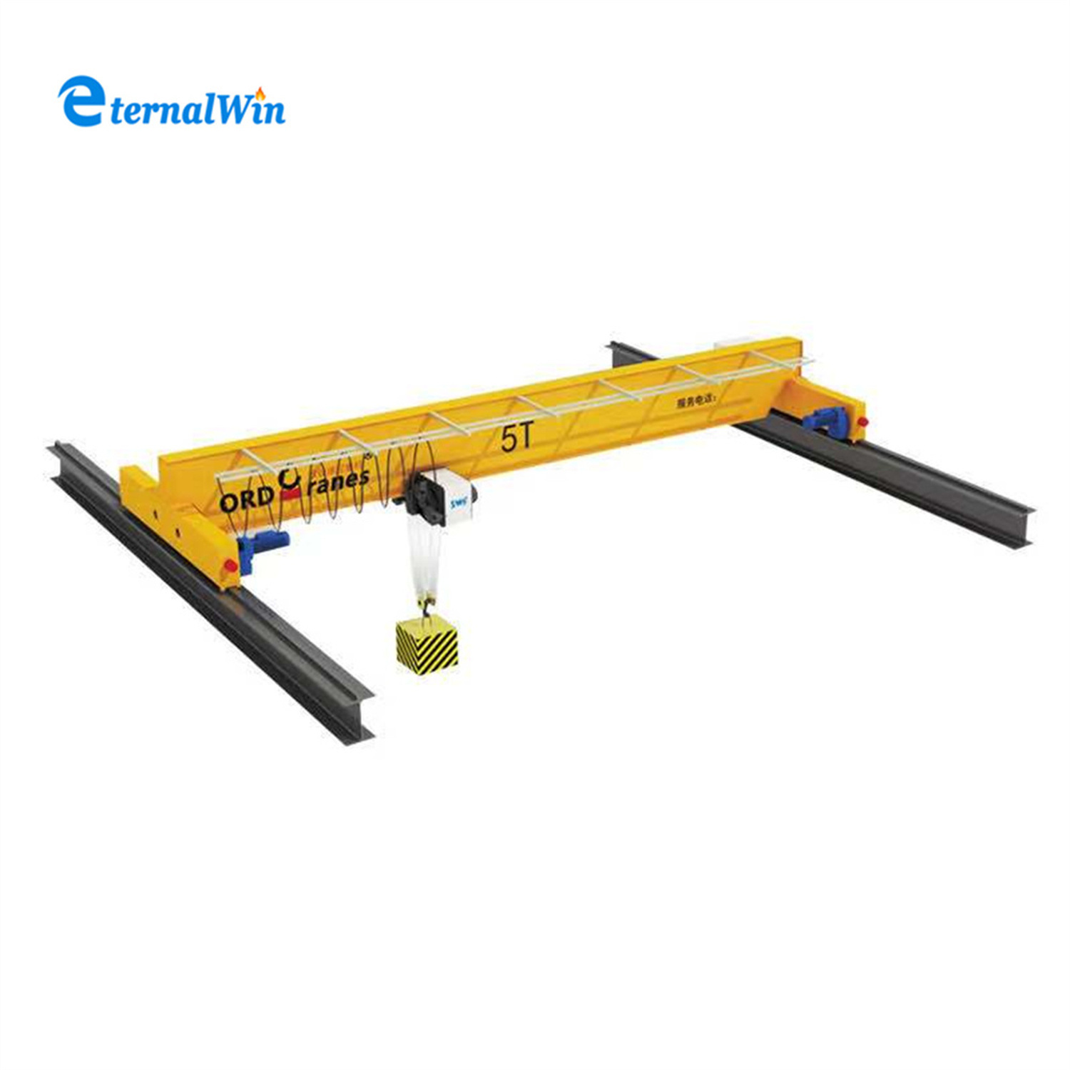 Factory Price Electric Traveling Single Girder Hook Overhead Crane 15 Ton