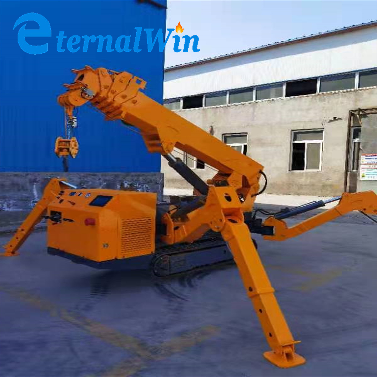 Five Section Telescopic Booms Spider Cranes Use Electricity Crawler Spider Crane Without Noise 3 5 8 Tons Spider Lifting Crawler Crane with CE Certificate